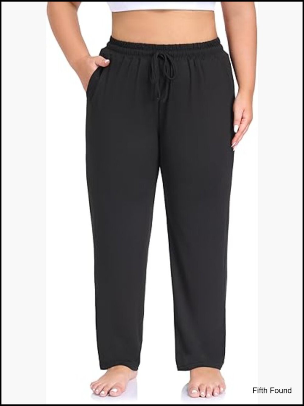 Plus Size Casual Yoga Pants Straight Leg Joggers with Pockets Drawstring